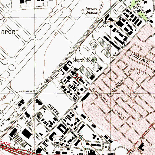 Topographic Map of Christian and Missionary Alliance, TX