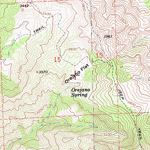 Topographic Map of Orejano Flat, CA