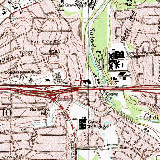 Topographic Map of Church of Christ MacArthur Park, TX
