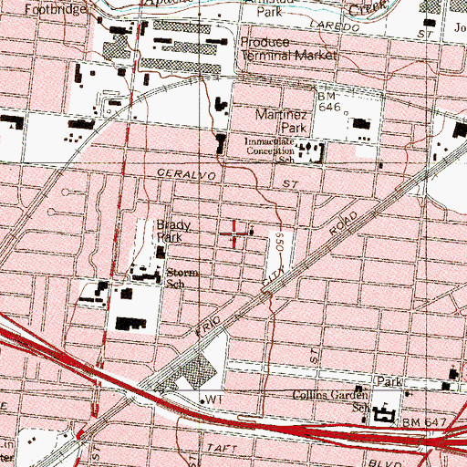 Topographic Map of Church of God, TX