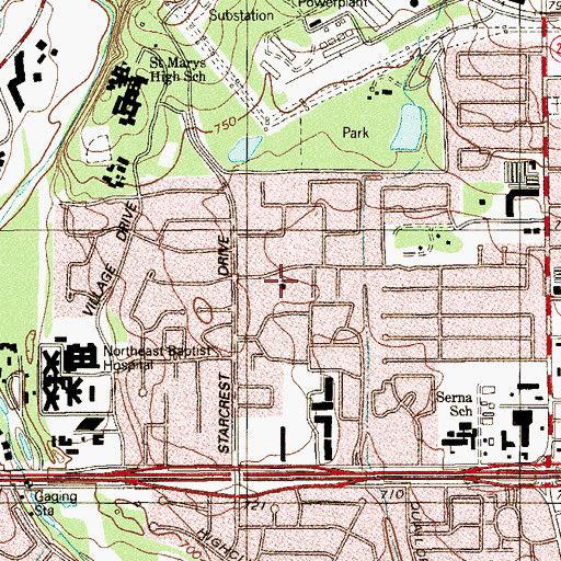 Topographic Map of Church of Reconciliation Episcopal Church, TX