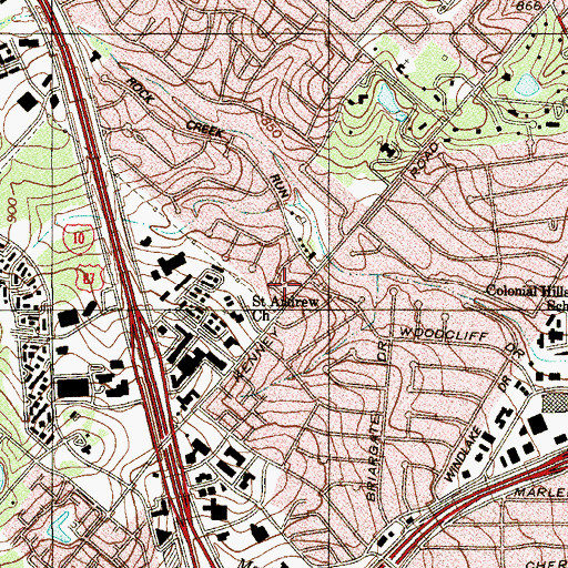 Topographic Map of Church of Today, TX