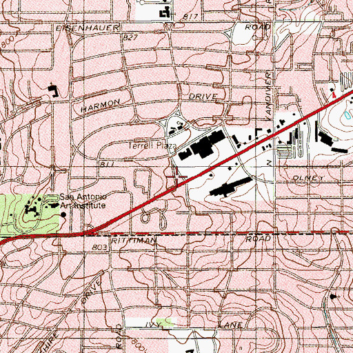 Topographic Map of City of Refuge Christian Fellowship, TX