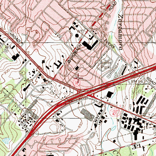 Topographic Map of Communion Chapel, TX