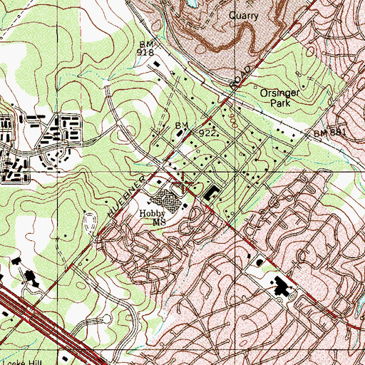 Topographic Map of Community of Christ Church, TX