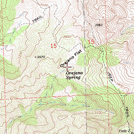 Topographic Map of Orejano Spring, CA
