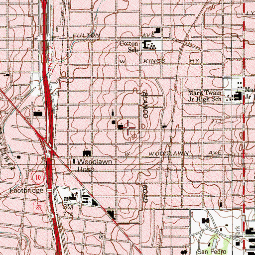 Topographic Map of Conquerors Assembly Church, TX