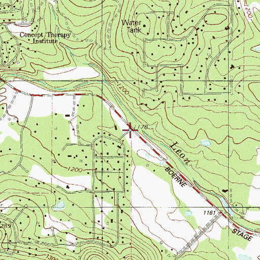 Topographic Map of Cross Mountain Church, TX