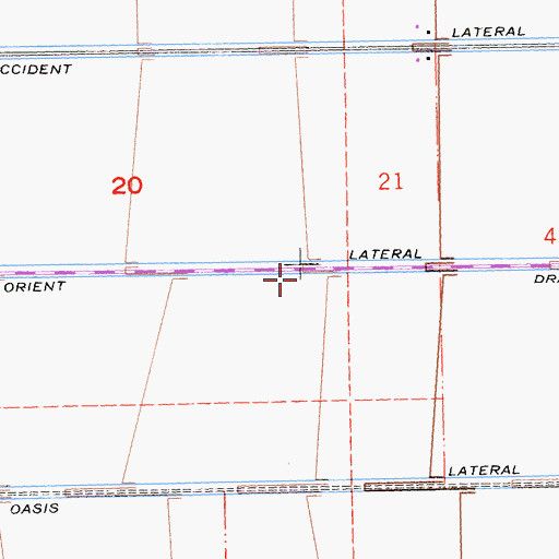 Topographic Map of Orient Drain, CA