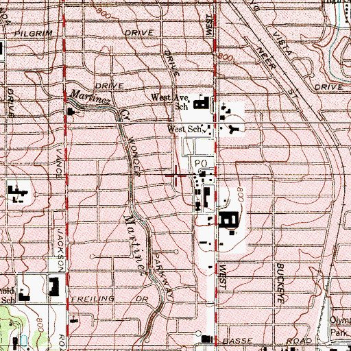 Topographic Map of Dellview Church of the Nazarene, TX