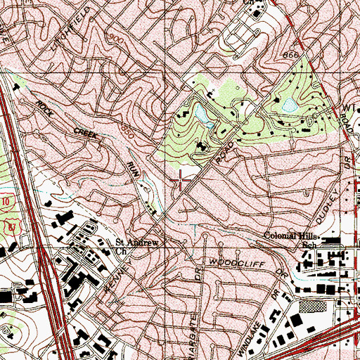Topographic Map of Destiny Church, TX