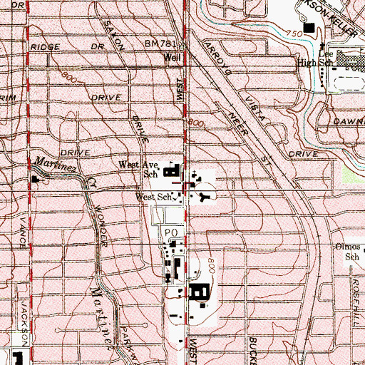 Topographic Map of El Centro Cristiano, TX