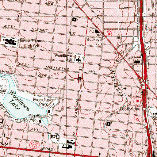 Topographic Map of El Divino Salvador United Methodist Church, TX