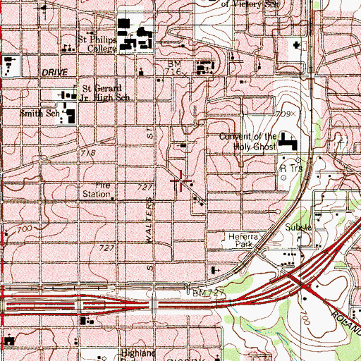 Topographic Map of El Golgotta Church, TX