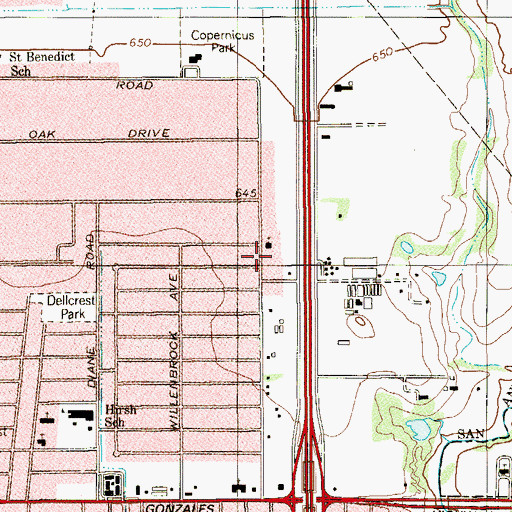 Topographic Map of Emmanuel African Methodist Episcopal Church, TX