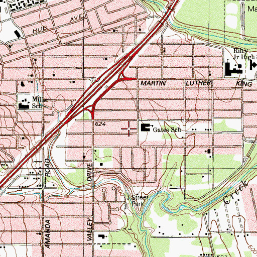 Topographic Map of Emmanuel Baptist Church, TX
