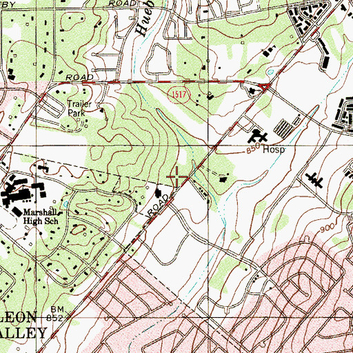 Topographic Map of Faith Assembly of God, TX