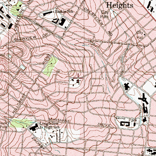 Topographic Map of Faith Outreach Center, TX