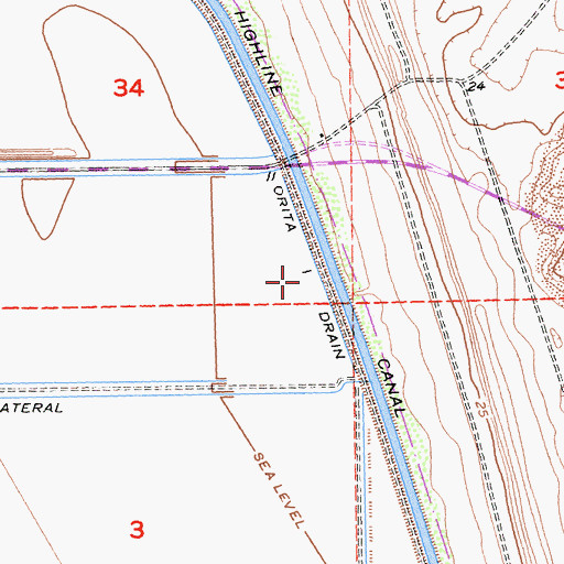 Topographic Map of Orita Drain, CA