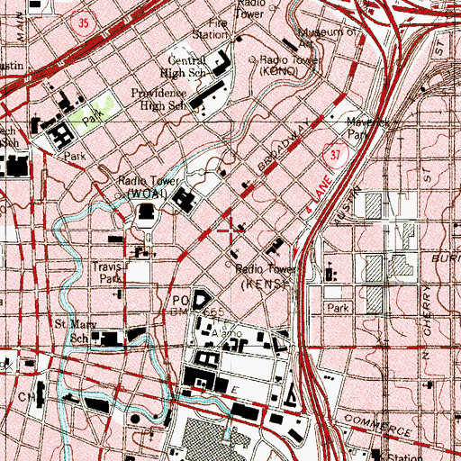 Topographic Map of First Church of Christ Scientist of San Antonio, TX
