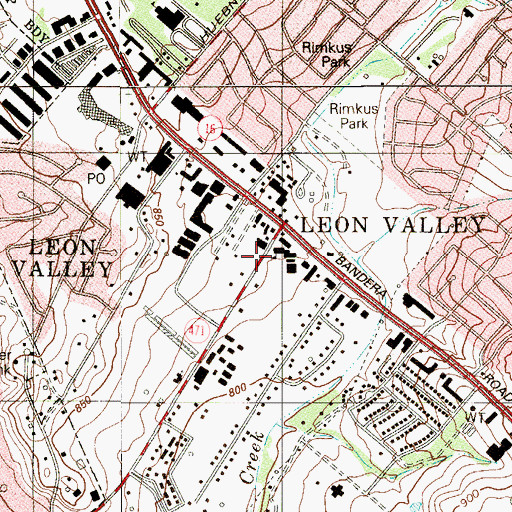 Topographic Map of Freedom Baptist Church, TX