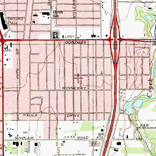 Topographic Map of Galvan Revivals Church, TX