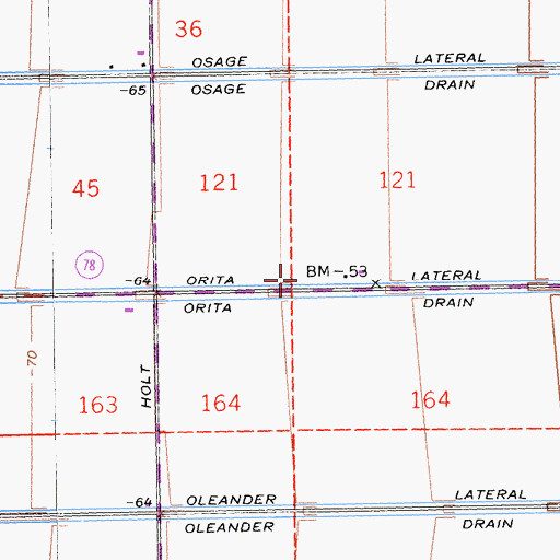 Topographic Map of Orita Lateral, CA