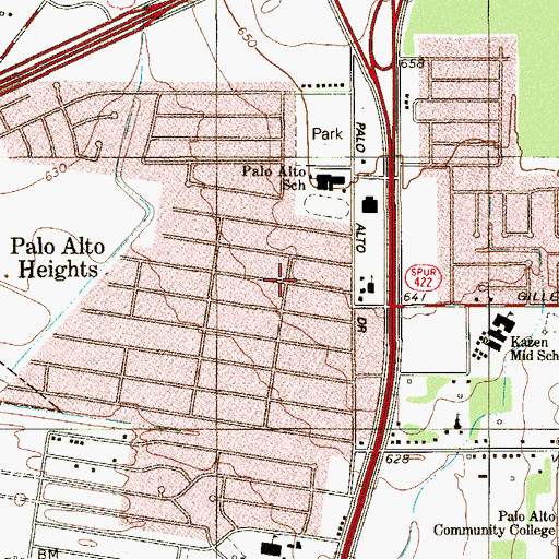 Topographic Map of Gethsemane Ministries, TX
