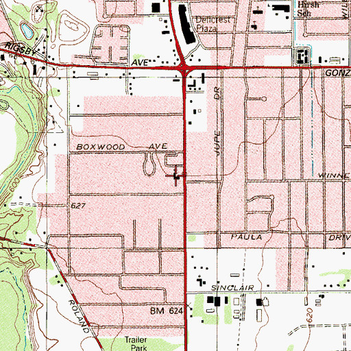 Topographic Map of Glad Tidings Assembly of God Church, TX