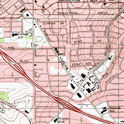 Topographic Map of Good Shepherd Lutheran Church, TX
