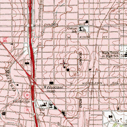 Topographic Map of Grace Cathedral Church of God in Christ, TX