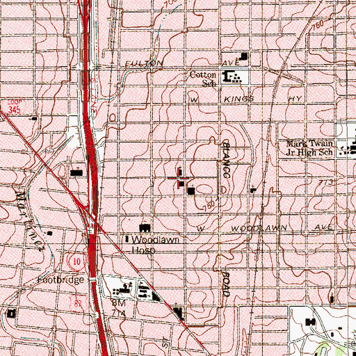 Topographic Map of Greater Lincoln Park Temple, TX