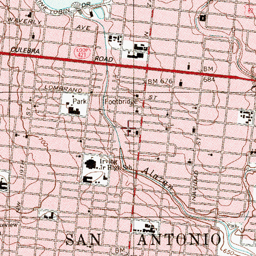 Topographic Map of Greater West End Missionary Church of God in Christ, TX