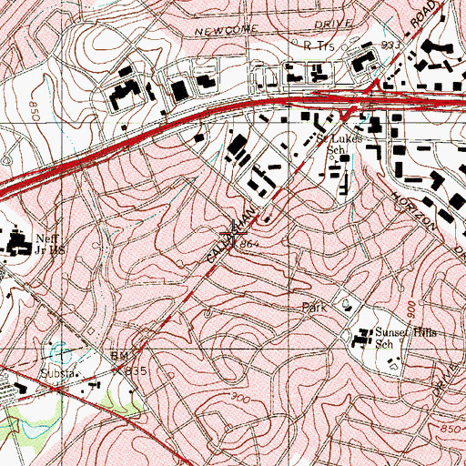 Topographic Map of Hope Lutheran Church, TX
