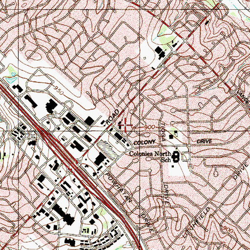 Topographic Map of House of Prayer Lutheran Church, TX