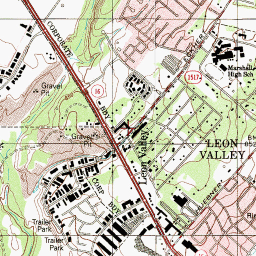 Topographic Map of House of Refuge Christian Center, TX