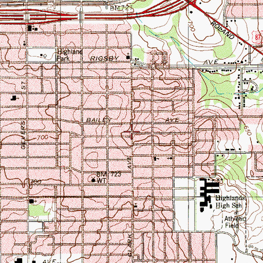 Topographic Map of Iglesia Bautista Hispana Camino Del Rey, TX
