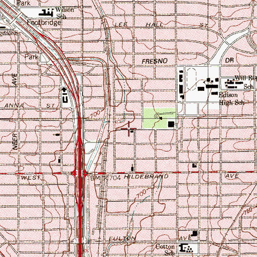 Topographic Map of Iglesia Bautista Los Angeles Heights, TX