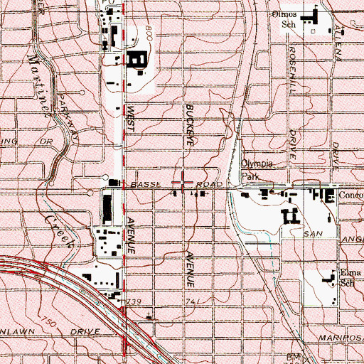 Topographic Map of Iglesia Bautista Monte Calvario, TX