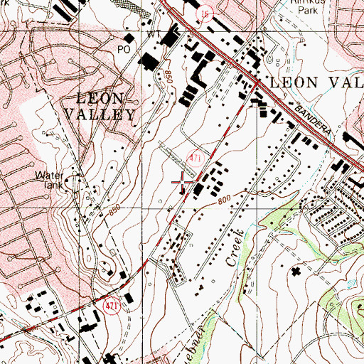Topographic Map of A Place for Kids, TX