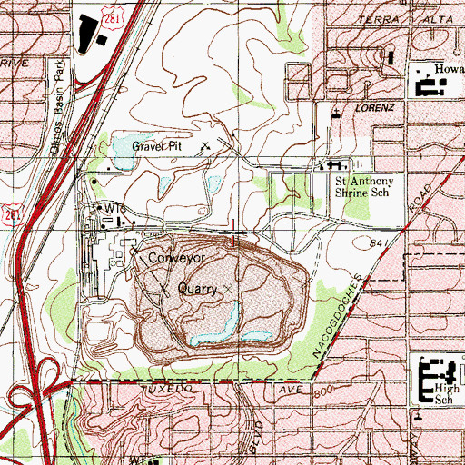 Topographic Map of Alamo Heights United Methodist Church Day Care Center, TX