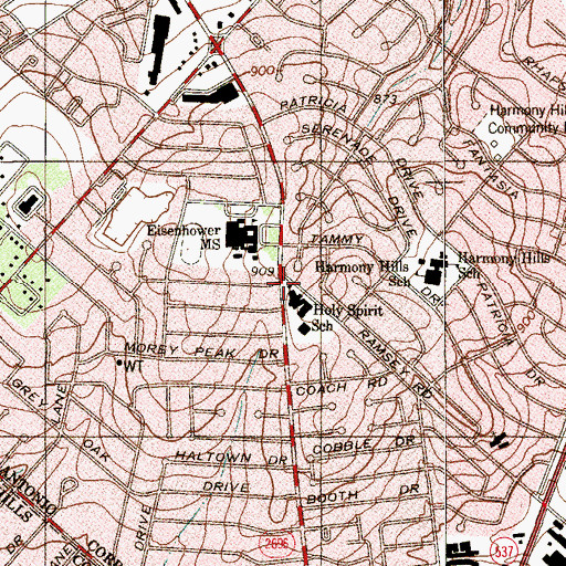 Topographic Map of Castle Hills Learning Center and Day Care Center, TX