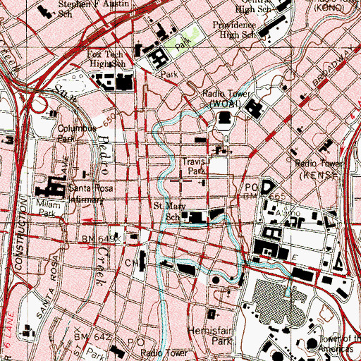 Topographic Map of Center for Spiritual Growth, TX