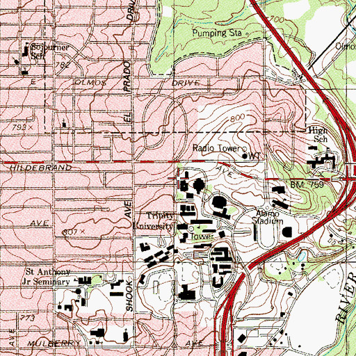Topographic Map of Chapman Center, TX