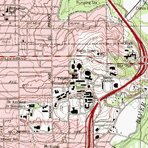 Topographic Map of Cobb-Racy Building, TX
