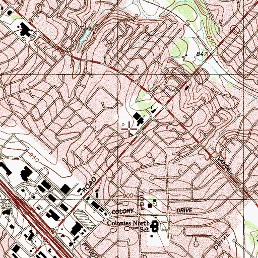 Topographic Map of Cornerstone Learning Center, TX