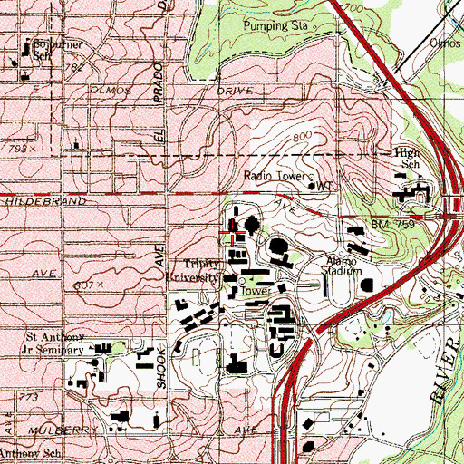 Topographic Map of Cowles Life Sciences Building, TX