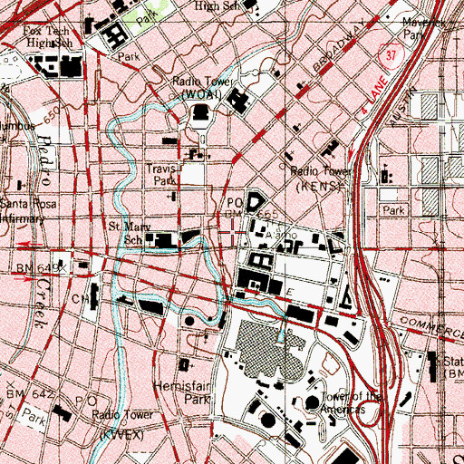 Topographic Map of Daughters of the Republic of Texas Library, TX