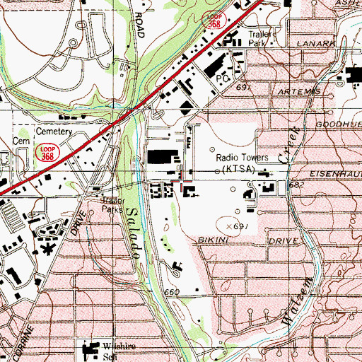 Topographic Map of Eisenhauer Road Baptist Day Care Center, TX