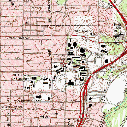 Topographic Map of Elizabeth Rhea Health Services, TX